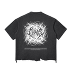 Chaos Snow Wash Boxy Shirt Black (Ripped)