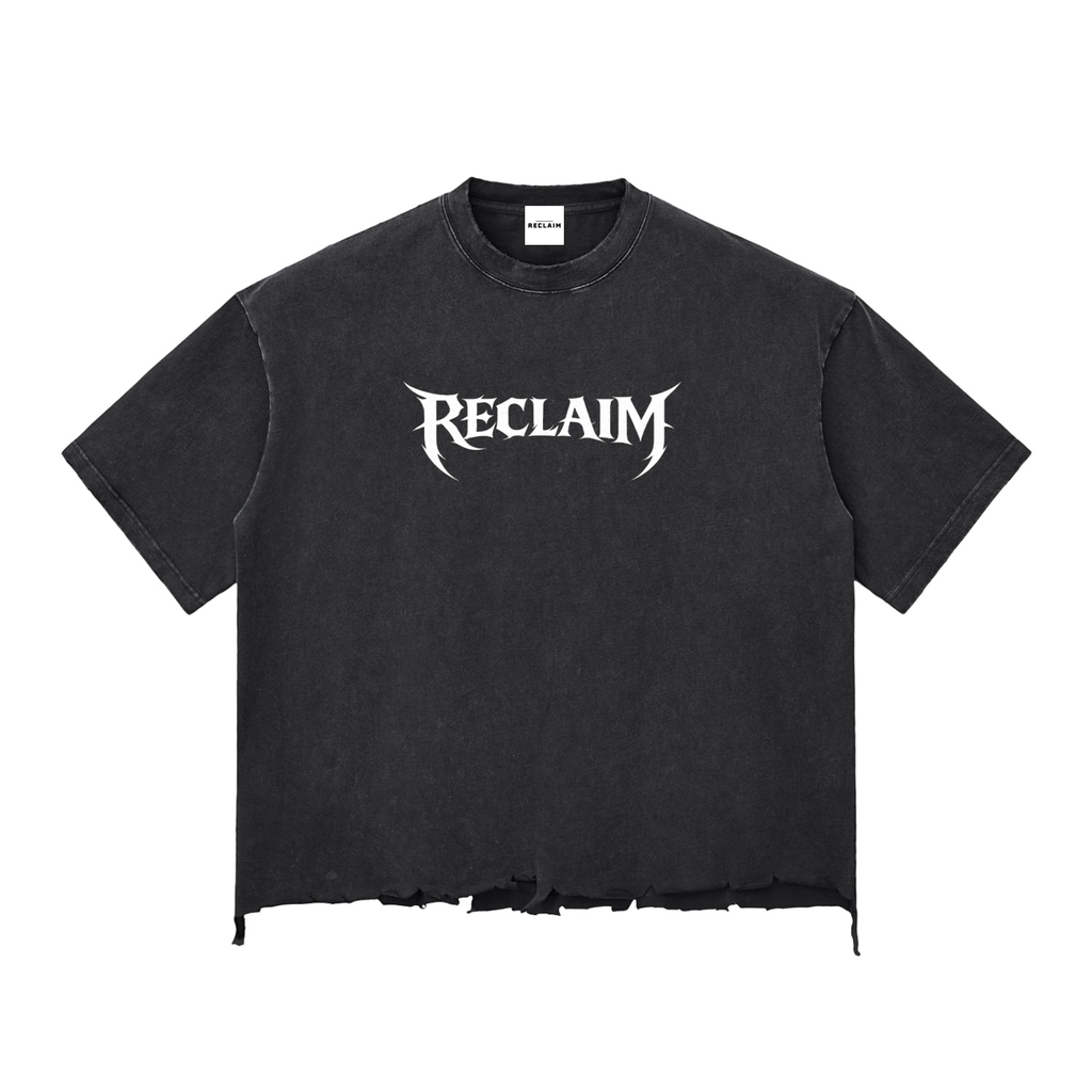 Chaos Snow Wash Boxy Shirt Black (Ripped)