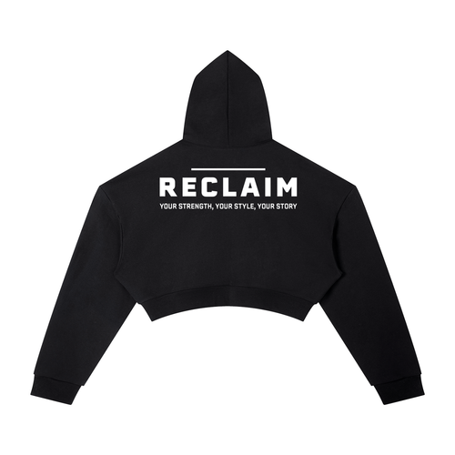 Essential Cropped Hoodie Dark