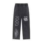 Chaos Snow Wash Heavyweight Sweatpants Black
