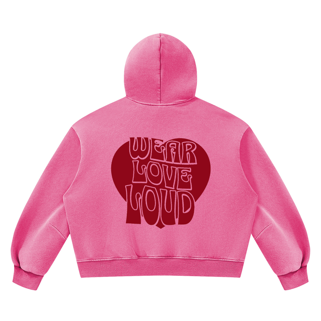 Wear Love Loud Boxy Fleece Hoodie