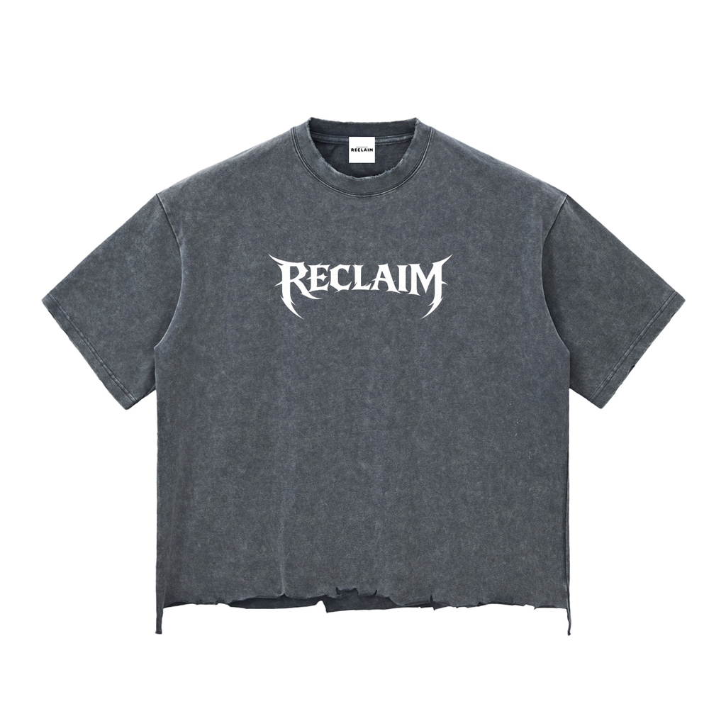 Chaos Snow Wash Boxy Shirt Grey (Ripped)