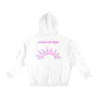 Sun Oversize Fleeced Hoodie White/Pink