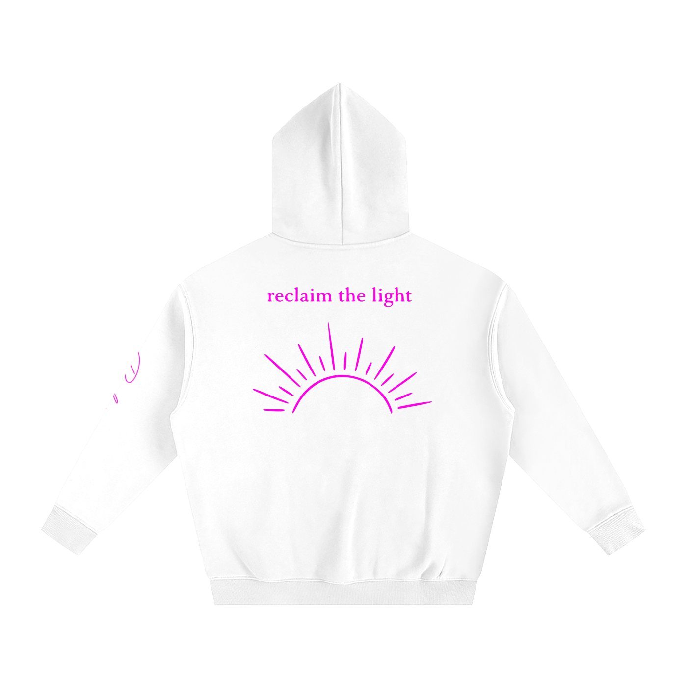 Sun Oversize Fleeced Hoodie White/Pink