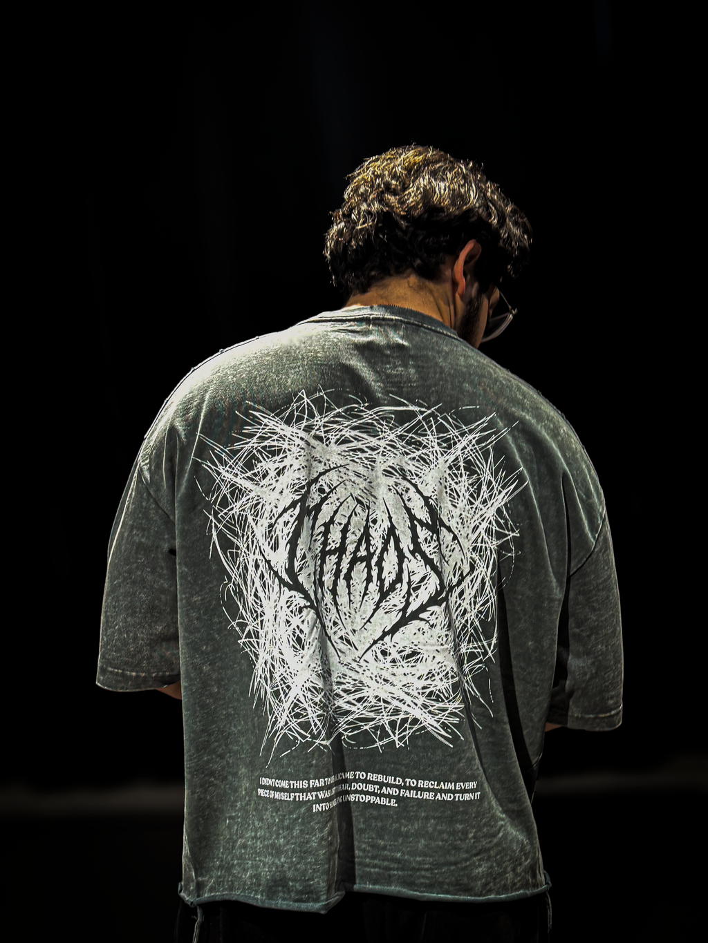 Chaos Snow Wash Boxy Shirt Grey (Ripped)