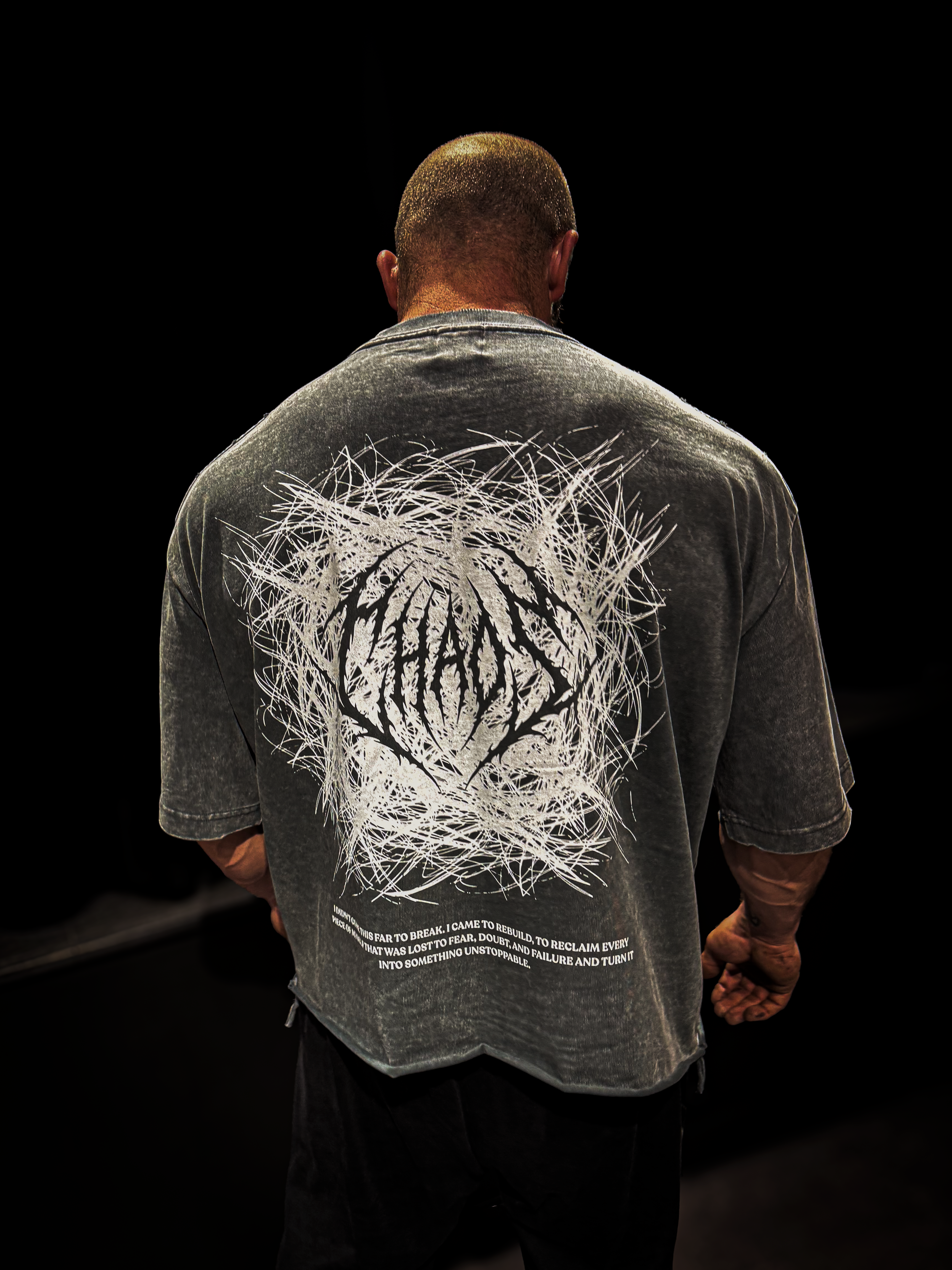 Chaos Snow Wash Boxy Shirt Grey (Ripped)