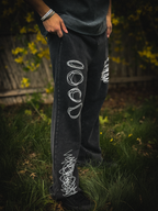 Chaos Snow Wash Heavyweight Sweatpants Black