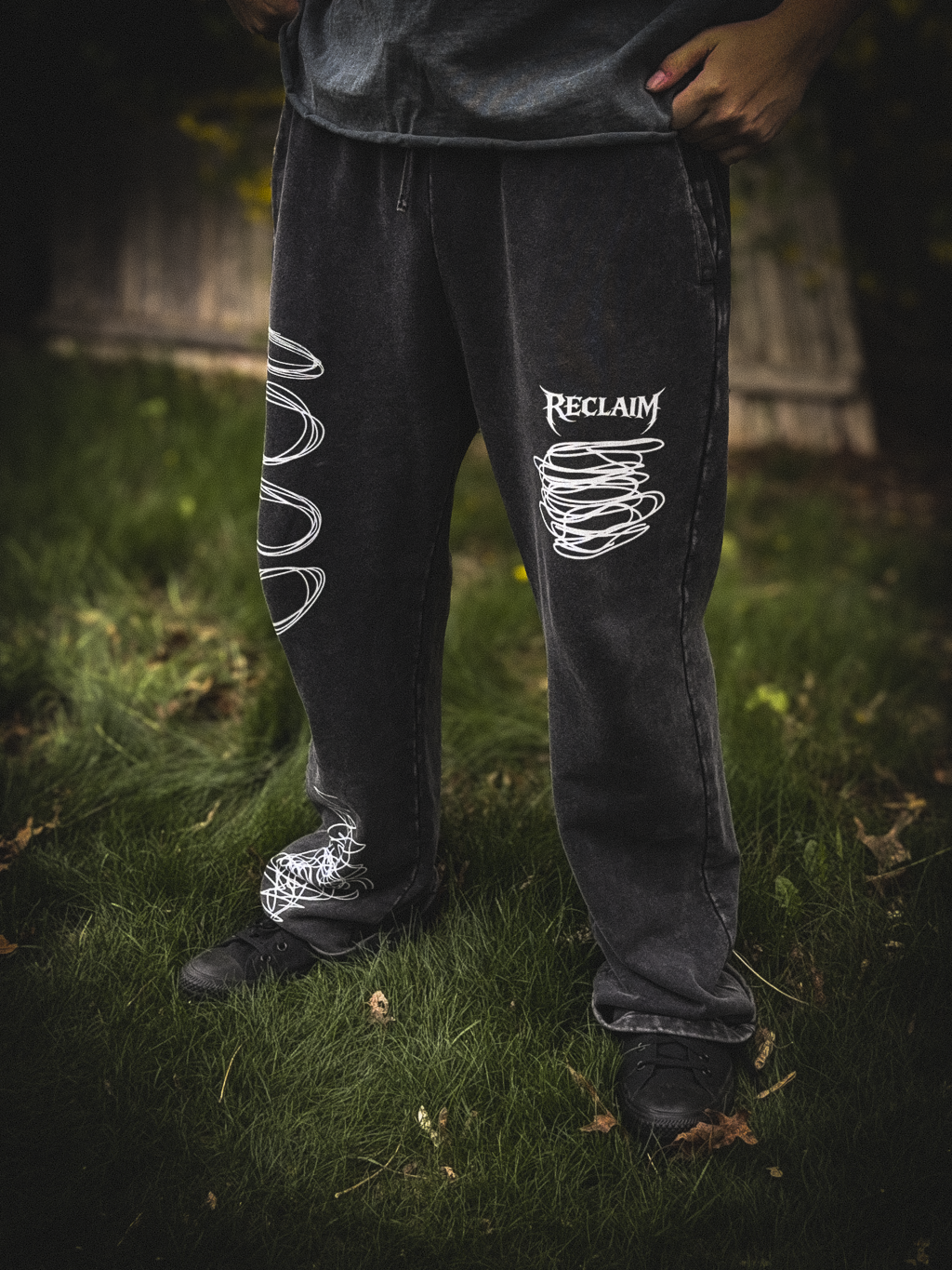 Chaos Snow Wash Heavyweight Sweatpants Black