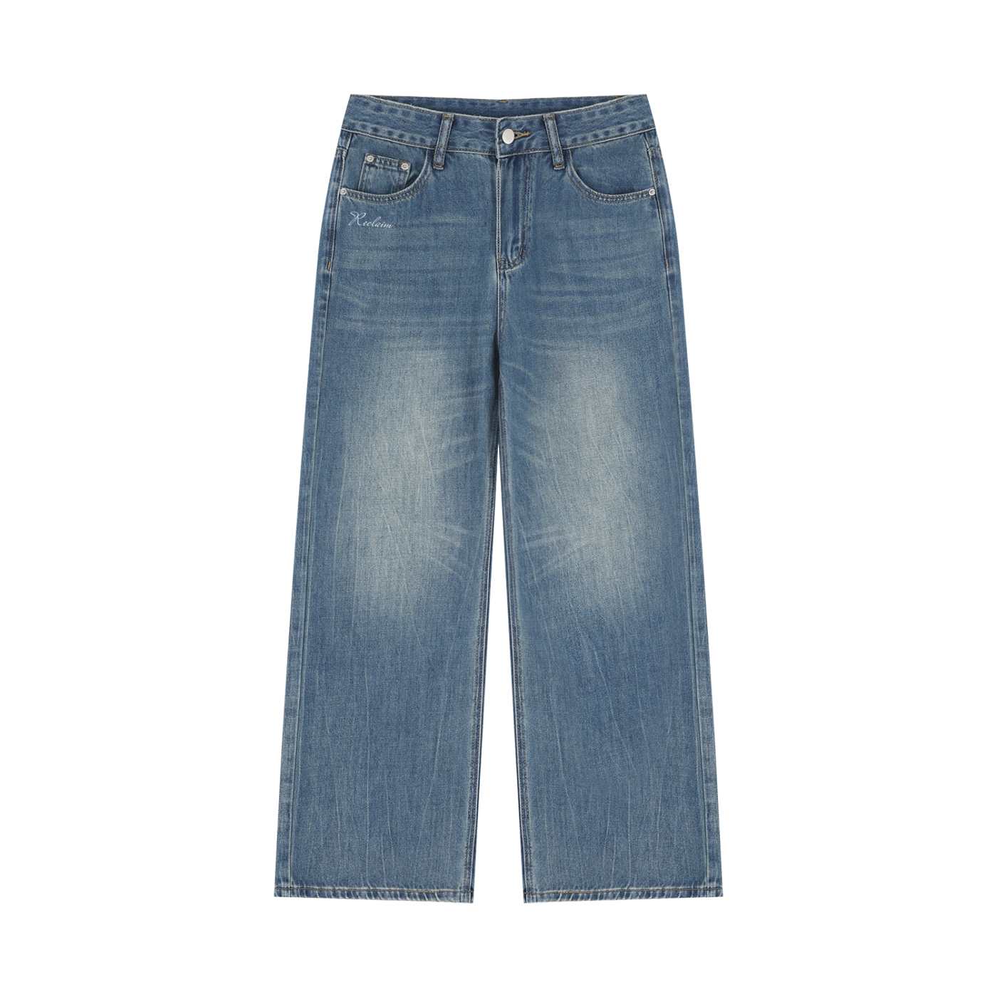 Vintage Wash Wide Jeans