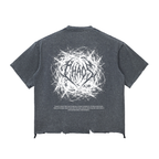 Chaos Snow Wash Boxy Shirt Grey (Ripped)