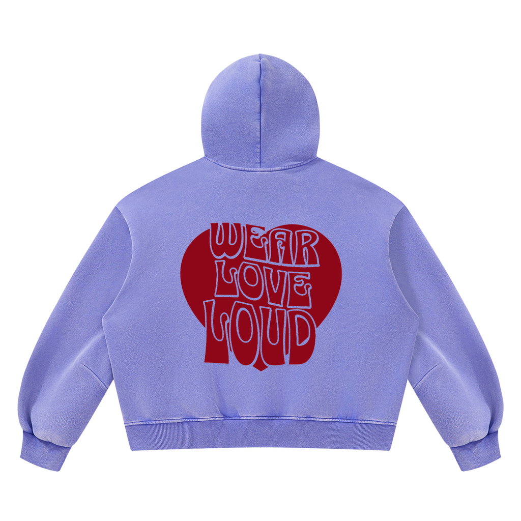 Wear Love Loud Boxy Fleece Hoodie