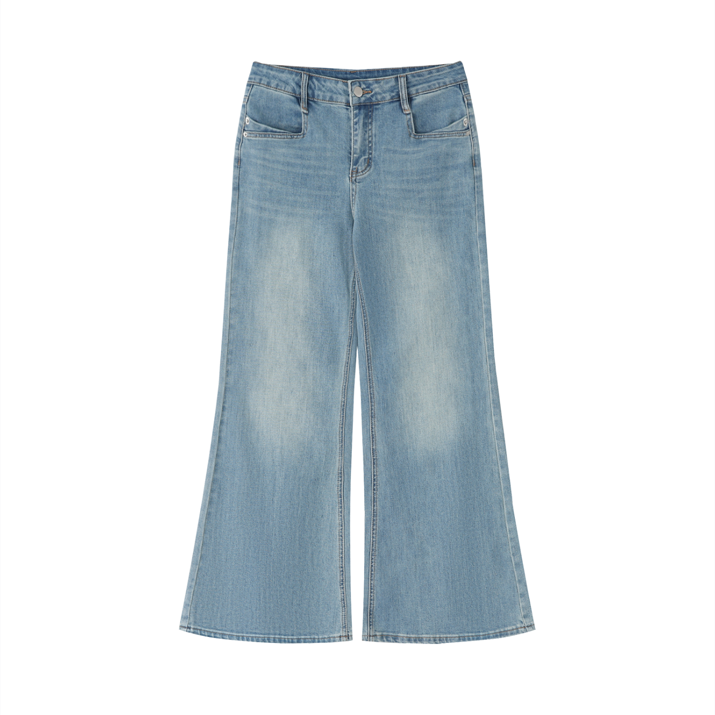 Vintage Wash Flared Leg Jeans
