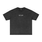 275GSM Unisex Raw-Edge Pigment-Wash T-shirt Dark Grey