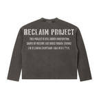 280GSM Men's Vintage Snow-Wash Boxy Waffle Long-Sleeve T-Shirt Charcoal Gray